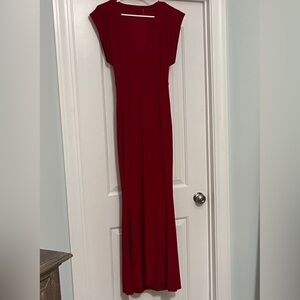 Norma Kamali Long Sleeve Red Dress